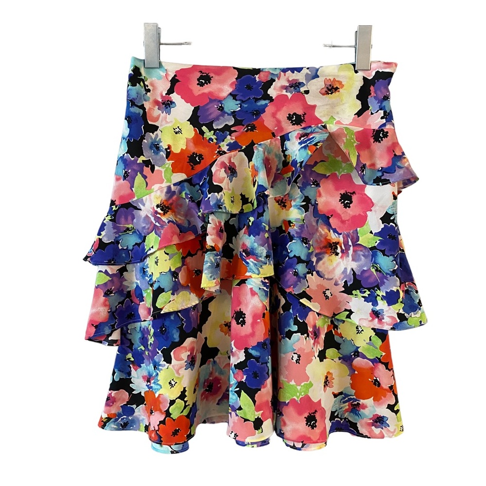 Ralph Lauren bright springy floral high waisted layered skirt NWOT